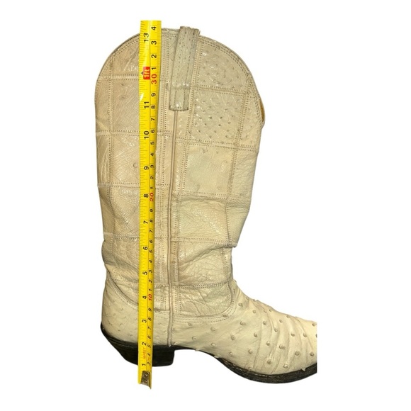 Nocona Men’s Cowboy Boots 7 EE Full Quill Ostrich Leather, Western, Cream/Ivory - Picture 6 of 16